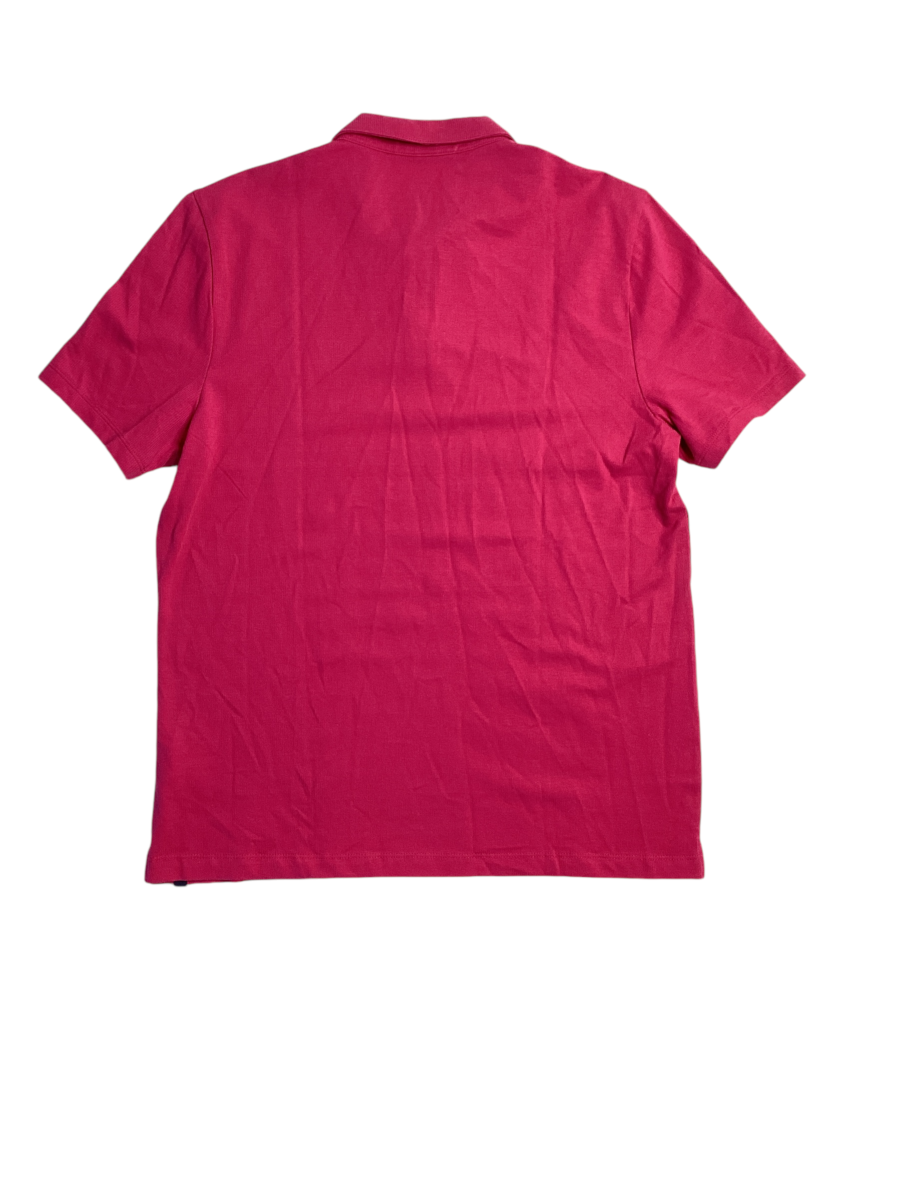 Perry Ellis Men's Chest Stripe Short Sleeve Polo Shirt Sangria Pink Large