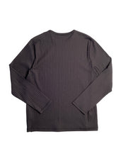 Perry Ellis Mens Regular Fit Ribbed Crewneck Long Sleeve T Shirt Black XL