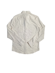Perry Ellis EGRET Men's Untucked Slim Fit Twill Button Down Shirt Beige Small