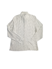 Perry Ellis Mens Writing Print Long Sleeve Button Down Shirt Bright White Small