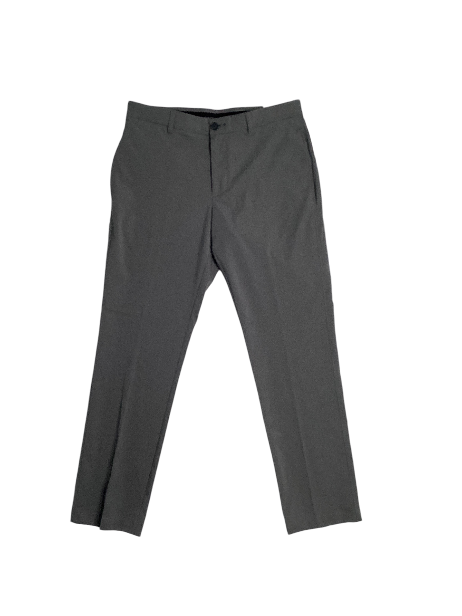 Perry Ellis Portfolio Mens Slim Fit Solid Stretch Tech Dress Pants Grey 32 x 30