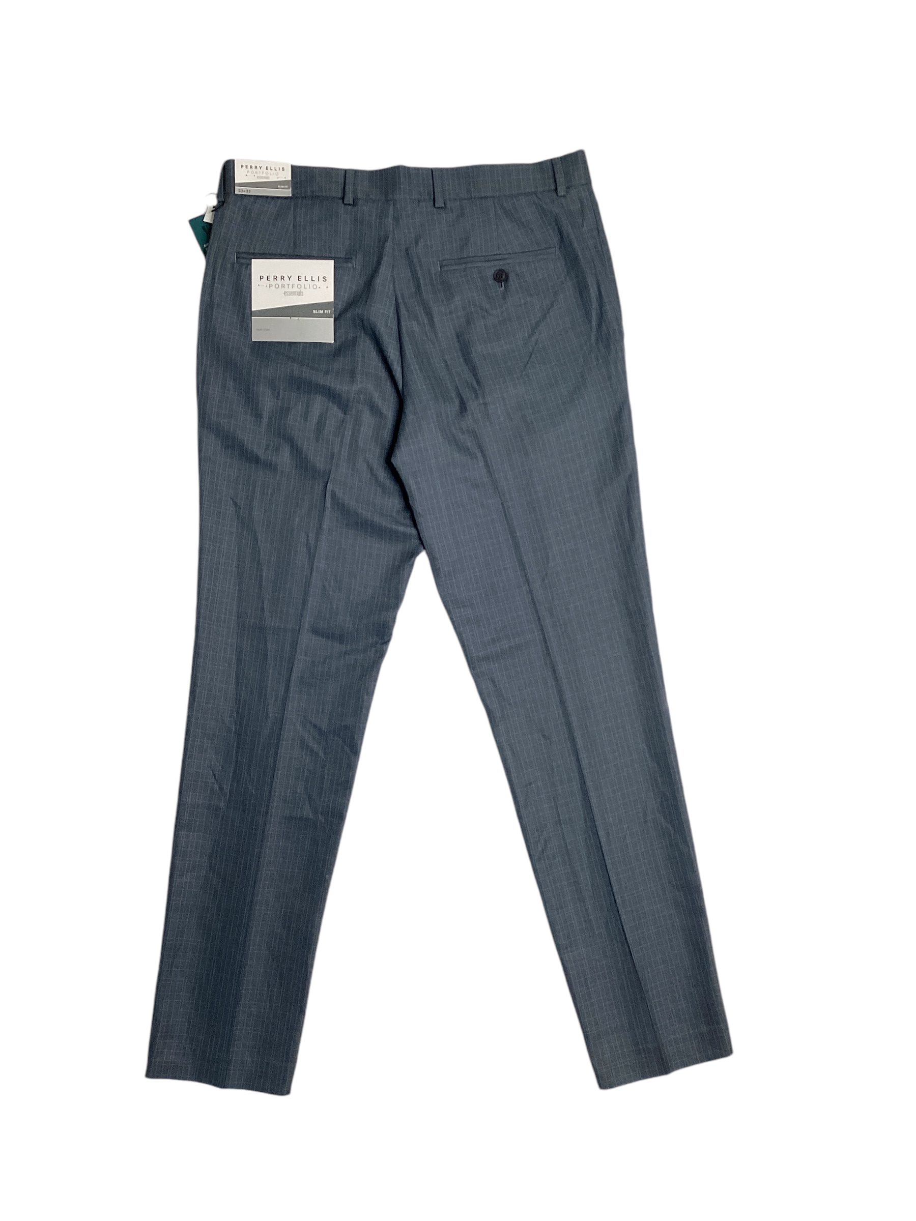 Perry Ellis Portfolio Mens Slim Fit Twill Dress Pants Mid Blue 30 x 30