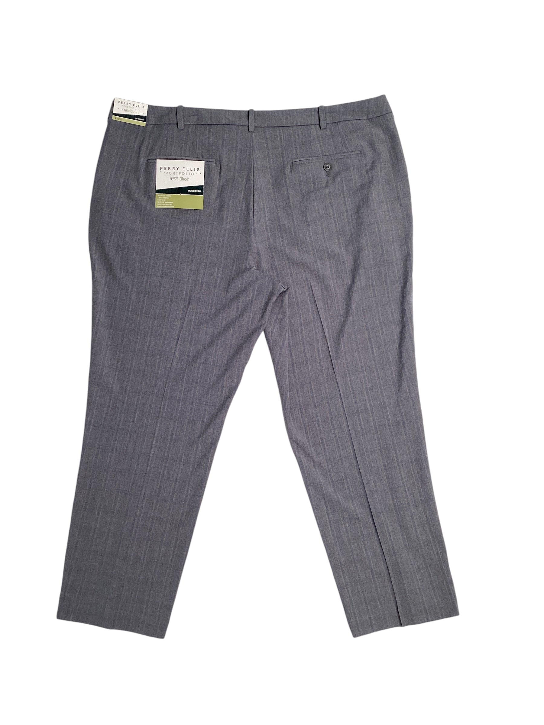 Perry Ellis Portfolio Men's Modern Fit Resolution Pants  Grey 38 x 32