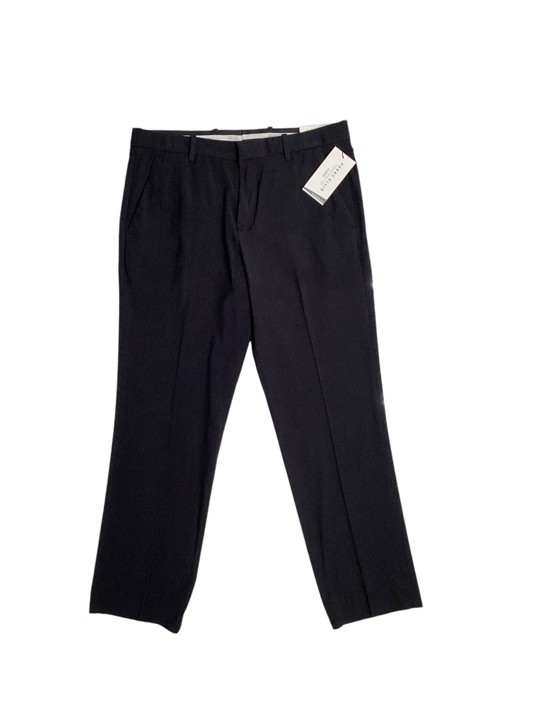 Perry Ellis Portfolio Mens Modern Fit Check Dress Pants Charcoal 32 x 32