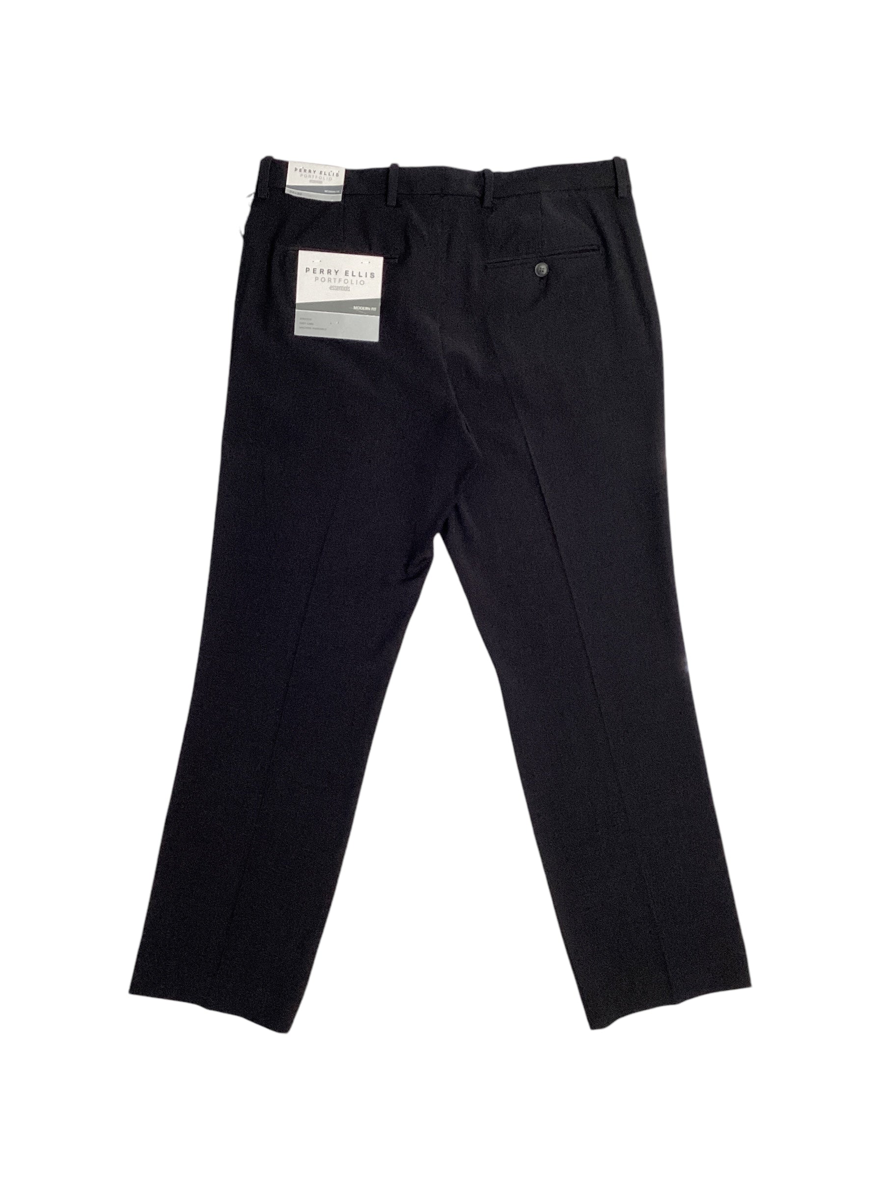 Perry Ellis Portfolio Mens Modern Fit Check Dress Pants Charcoal 32 x 32