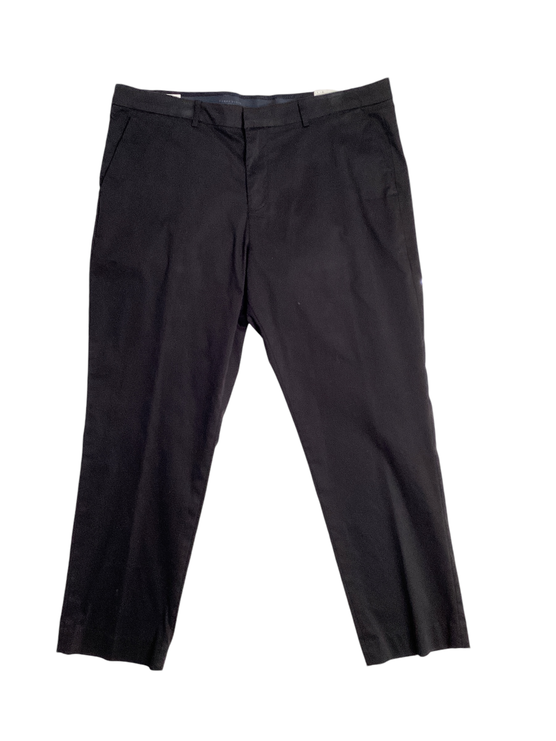 Perry Ellis Mens Slim fit Cotton Dress Pants 36 / 30 Black Solid