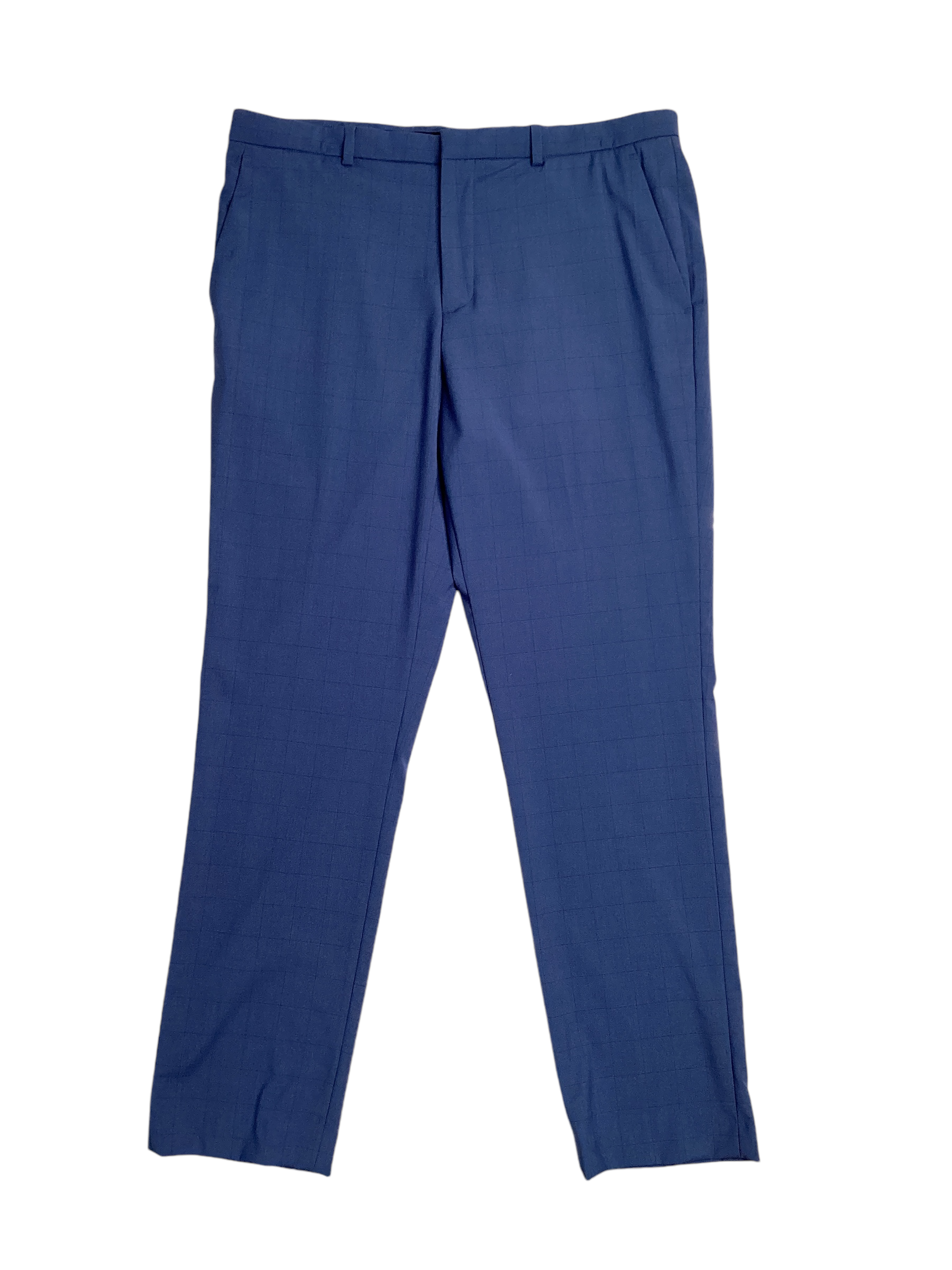 Perry Ellis Portfolio Mens Slim fit Dress Pants 38 / 32 Blue Check