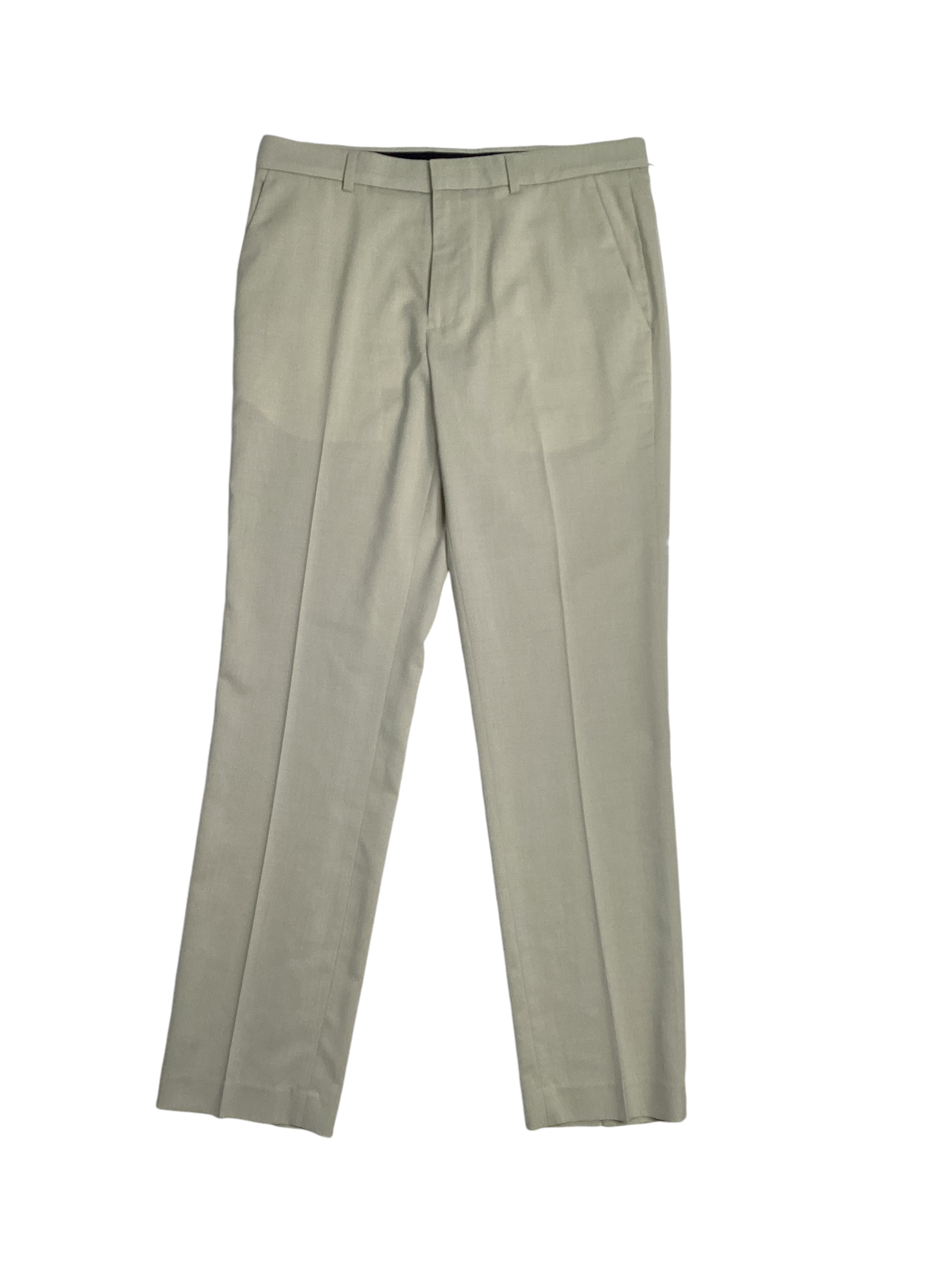 Perry Ellis Portfolio Mens Slim fit Dress Pants 36 / 32 Beige Solid Stretch