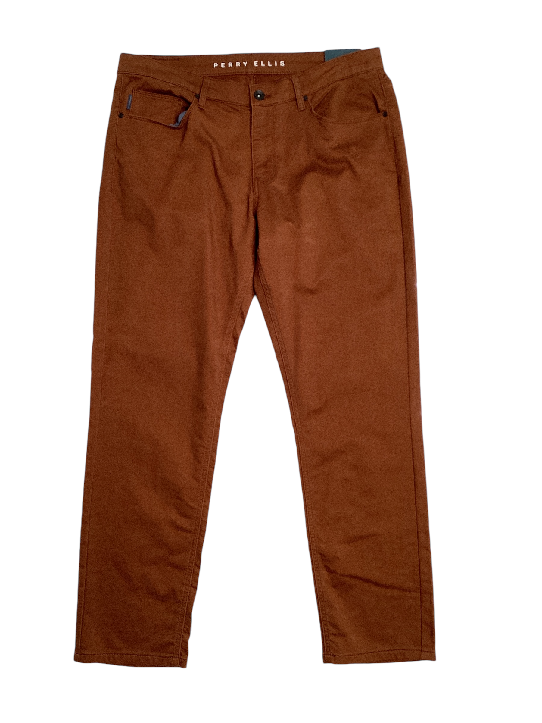 Perry Ellis Mens Five Pocket Casual Jeans Dark Orange  34 x 30