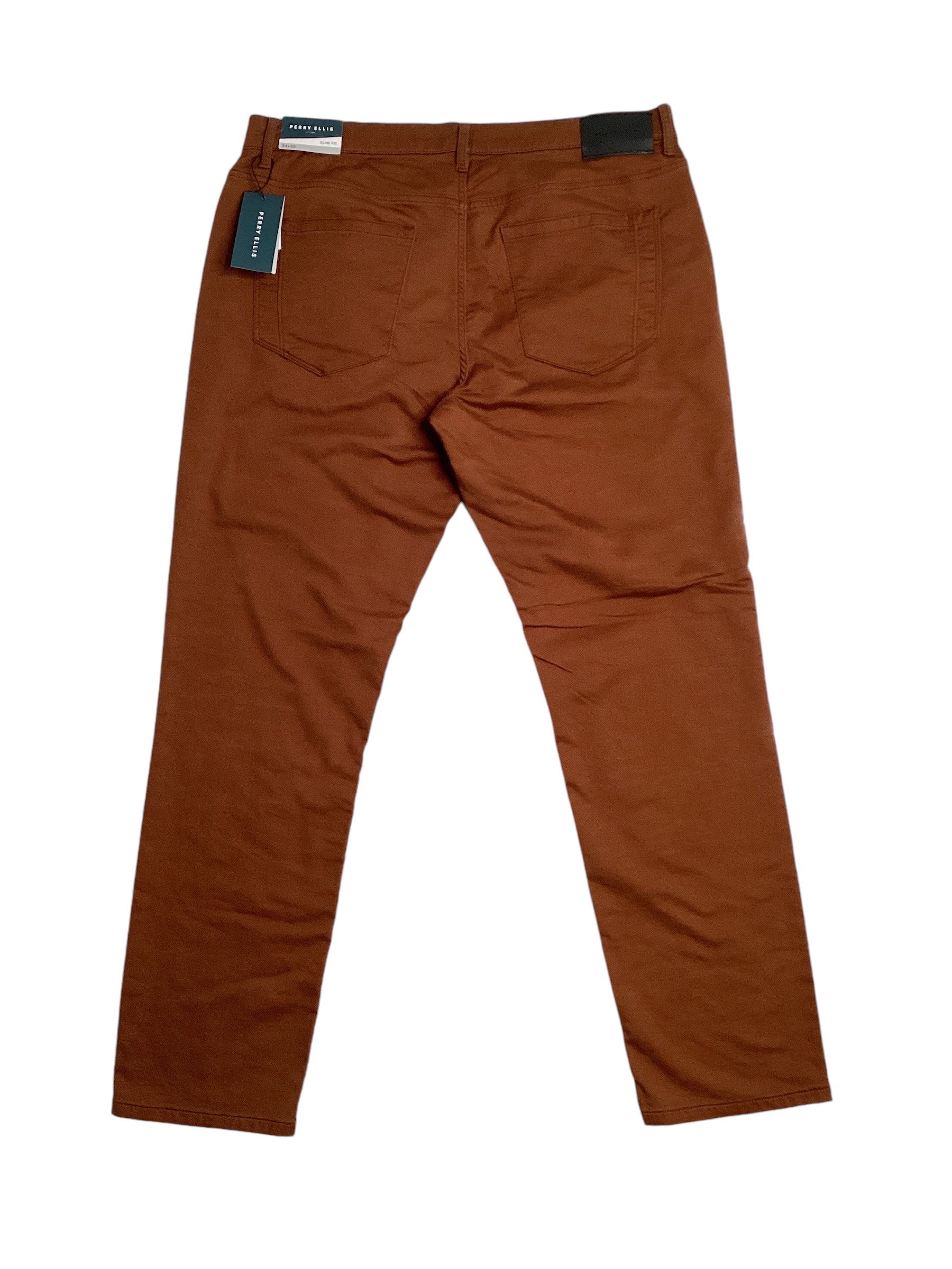 Perry Ellis Mens Five Pocket Casual Jeans Dark Orange  30 x 30