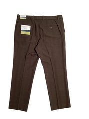 Perry Ellis Portfolio Modern Fit Flat Front Pants Major Brown 40 x 30