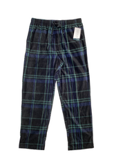 Perry Ellis Portfolio Men's Fleece Pajama Pants Black Green Plaid Medium