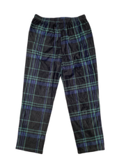 Perry Ellis Portfolio Men's Fleece Pajama Pants Black Green Plaid Medium