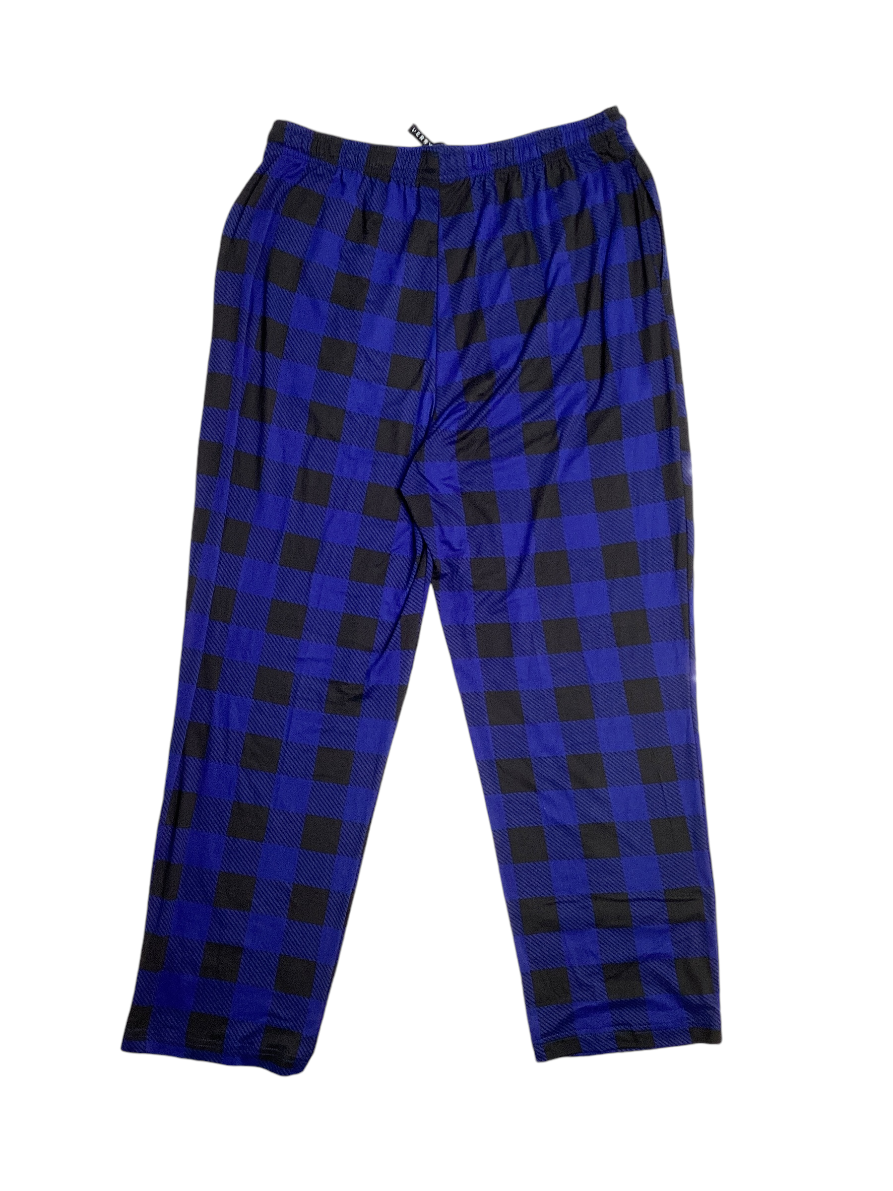 Perry Ellis Portfolio Men's Deluxe Buffalo Plaid Pajama Pants Blue Black XL