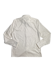 Perry Ellis Men's Dobby Geo Print Button Down Shirt Bright White XL