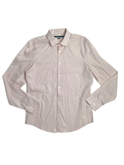 Perry Ellis Men's Slim Fit Dobby Long Sleeve Button Down Shirt Rose Pink Medium