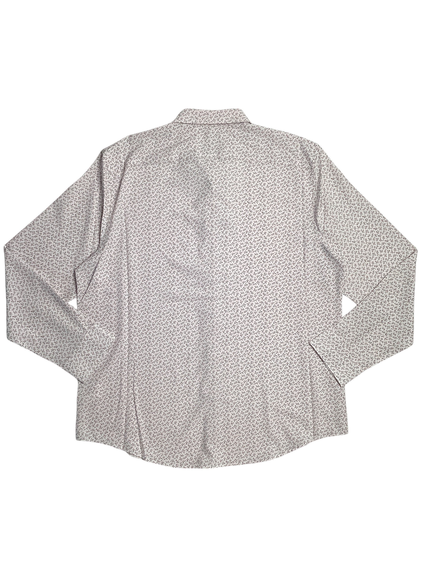 Perry Ellis Mens All Over Dot Print Button Down Shirt Beige XL