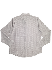 Perry Ellis Mens All Over Dot Print Button Down Shirt Beige Medium
