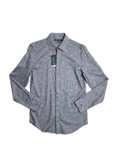 Perry Ellis Men's Slim Fit Button Down Shirt Floral Dark Denim Blue 2XL