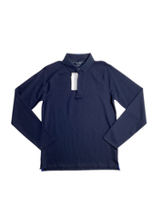Perry Ellis Men's Long Sleeve Polo Shirt Dark Sapphire Blue Small