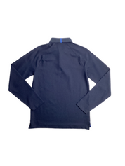 Perry Ellis Men's Long Sleeve Polo Shirt Dark Sapphire Blue Small