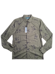 Perry Ellis Mens Floral Print Button Down Shirt Rosin Green Medium