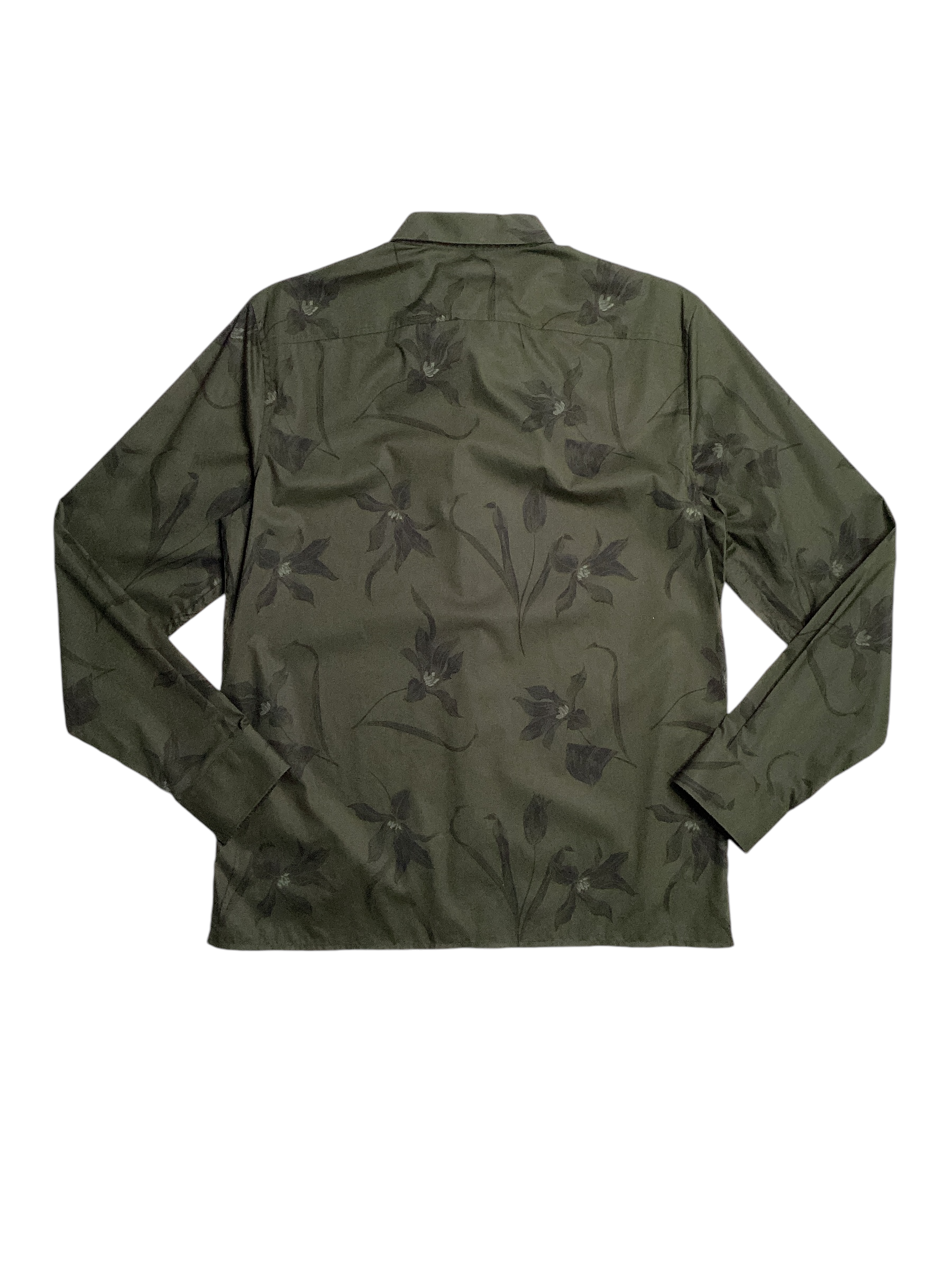 Perry Ellis Men Regular fit Long Sleeve Button-Up Shirt Medium Green Floral