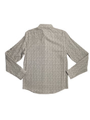 Perry Ellis Men's Geo Double Face Long Sleeve Button Down Shirt Beige Medium