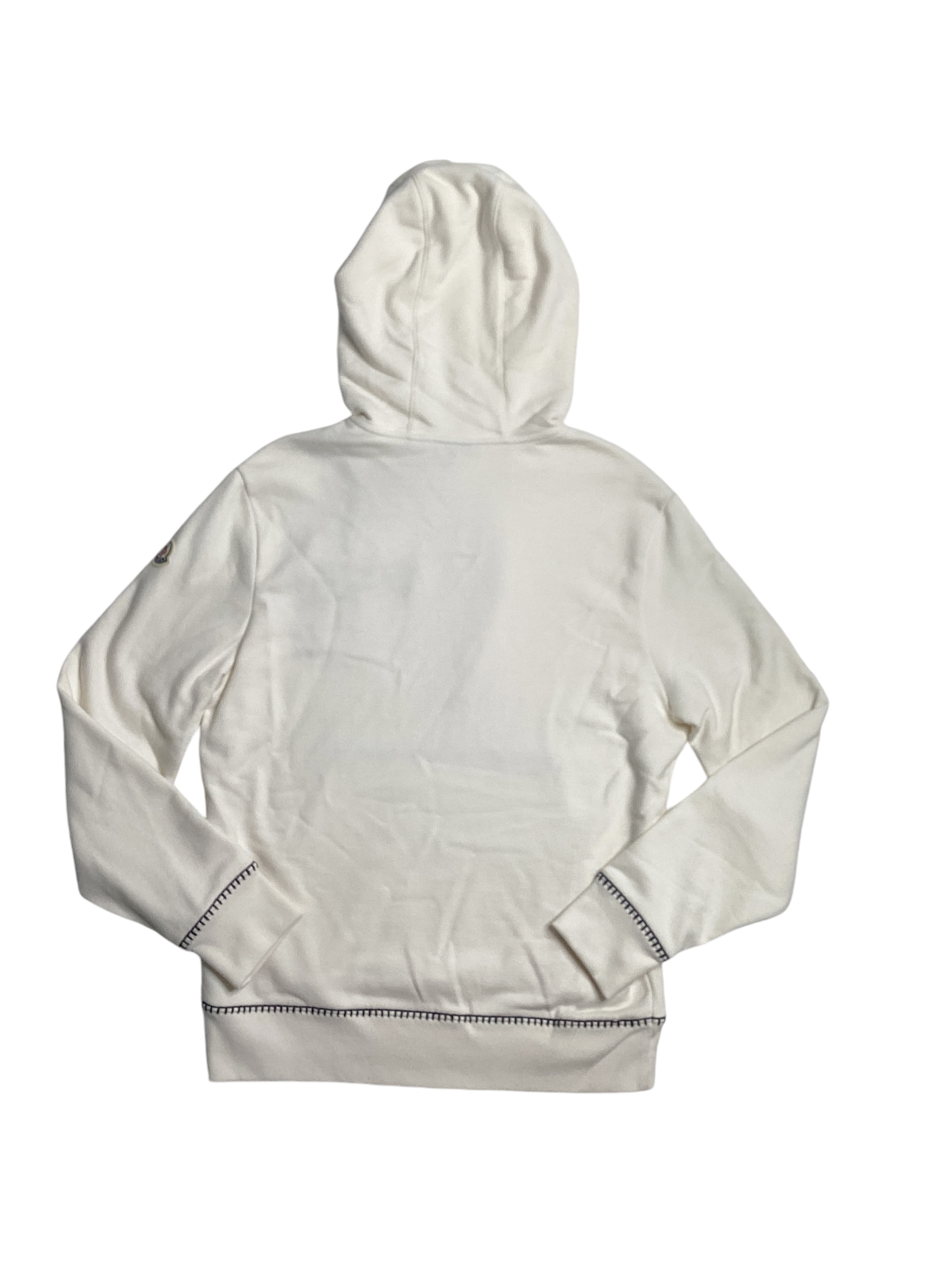Moncler Mens Logo Pullover Hoodie Sweatshirt Small White