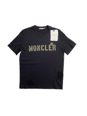 Moncler Mens Short Sleeve Embroidered Pocket Tee Shirt XS Black