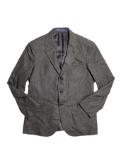 Polo Ralph Lauren Mens Flannel Wool Trim Fit Suit 46R / 40W Grey Flat Pant