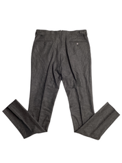 Polo Ralph Lauren Mens Flannel Wool Trim Fit Suit 46R / 40W Grey Flat Pant