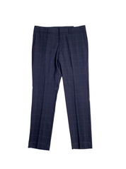 Perry Ellis Portfolio Mens Slim Fit Twill Flat Front Pants Dark Navy Blue 34 x 30