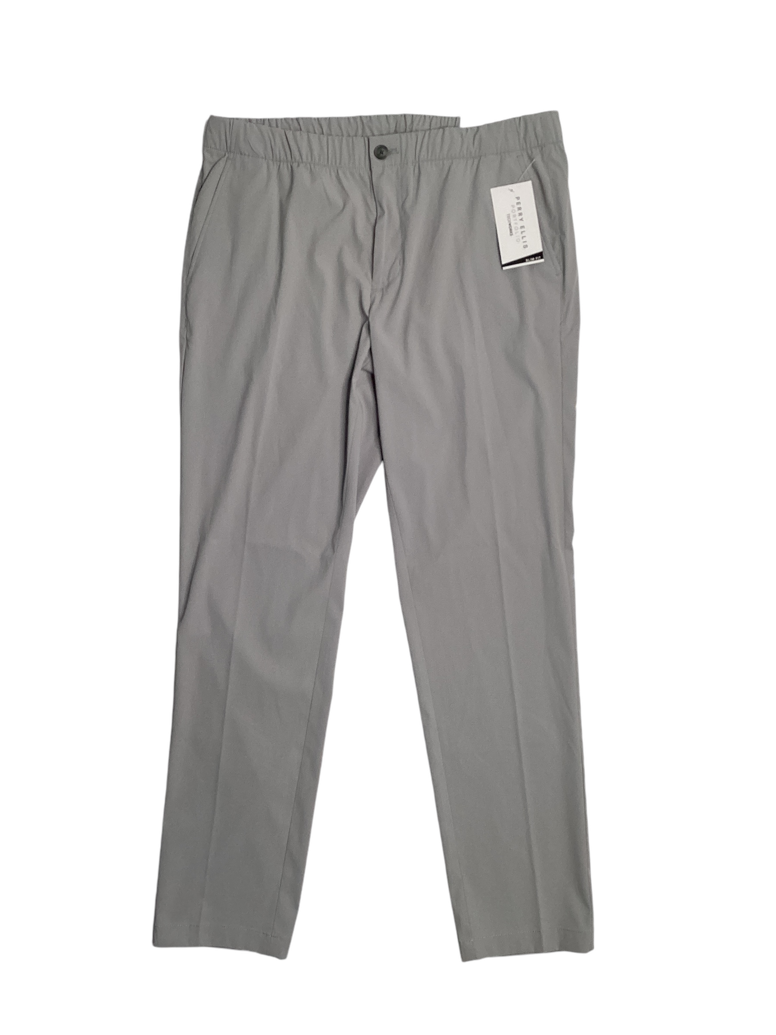 slim fit dress slacks Perry Ellis Men's Slim Fit Tech 2.0 Suit Pants in Black, Size 34, Nylon/Elastane