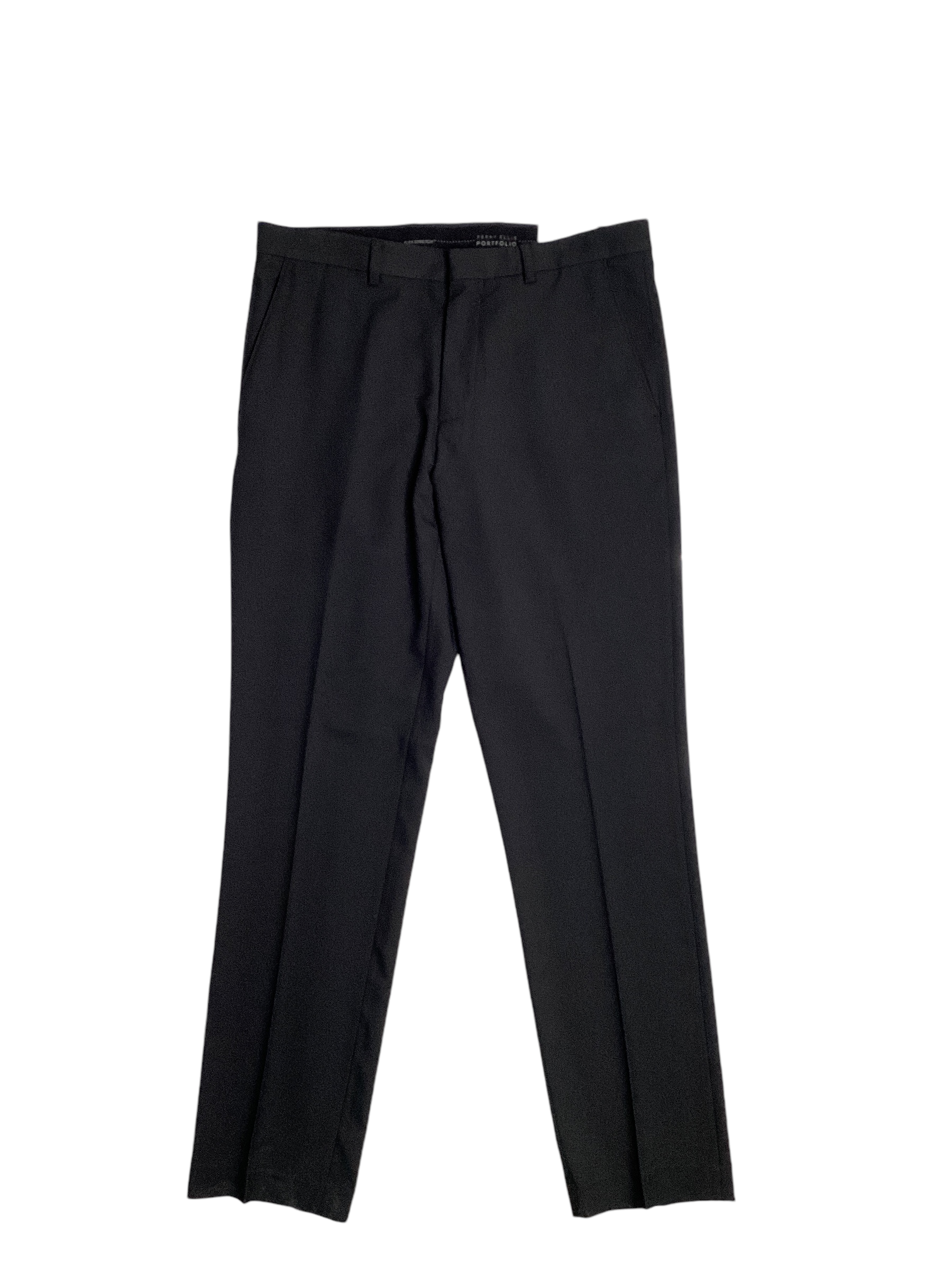 Perry Ellis Portfolio Mens Slim fit Golf Pants 33 / 32 Black Solid
