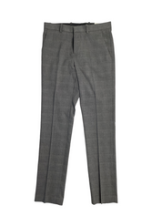 Perry Ellis Mens Flat Front Classic Plaid Pants Grey 30 x 32