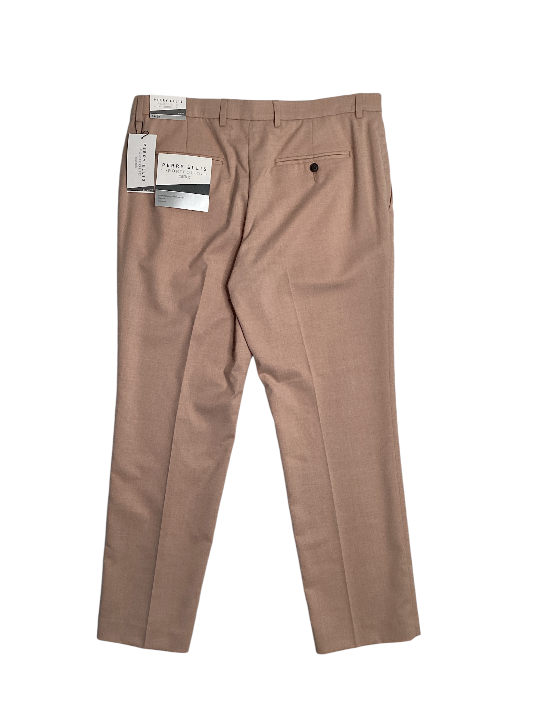 Perry Ellis Portfolio Mens Slim fit Dress Pants 36 / 29 Pink Solid Stretch