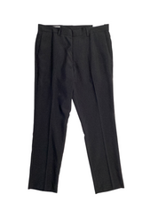 Perry Ellis Portfolio Mens Slim Fit Twill Flat Front Pants Caviar Black 33 x 30