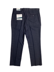 Perry Ellis Mens Flat Front Suit Dress Pants Navy Blue 36 x 29