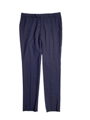 Hart Schaffner Marx New York Plaid Regular Fit Suit 50R / 45W Navy Blue
