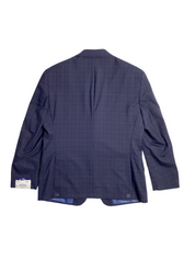 Hart Schaffner Marx New York Plaid Regular Fit Suit 46L / 40W Navy Blue