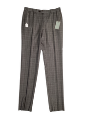 Canali Mens Capri 2 PC Flannel Suit EU 50R US 40R / 34W Grey Brown Plaid