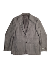 Canali Mens Capri 2 PC Flannel Suit EU 50R US 40R / 34W Grey Brown Plaid