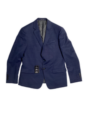 AX Armani Exchange Mens Slim-Fit Wool Suit Jacket Blue Windowpane 42S Sport Coat