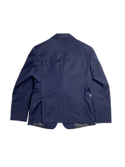 AX Armani Exchange Mens Slim-Fit Wool Suit Jacket Blue Windowpane 38S Sport Coat