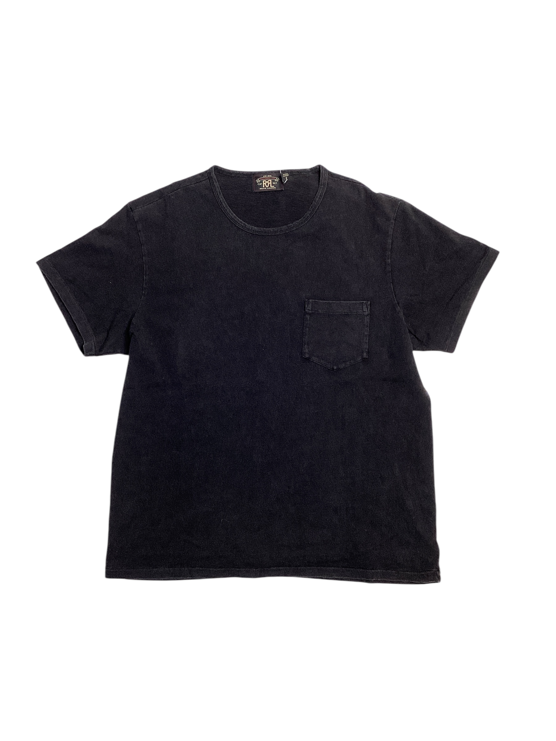 RRL Ralph Lauren Mens Crewneck Pocket T Shirt XL Black