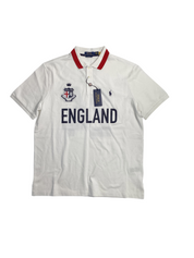 Polo Ralph Lauren Mens Classic Fit ENGLAND Shirt Large White