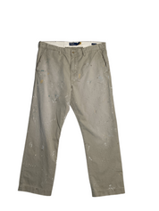 Polo Ralph Lauren Mens Big Fit Paint Splatter Khaki Pants 36 x 32 Beige