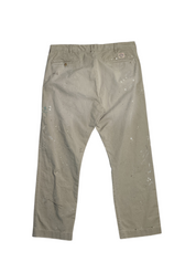 Polo Ralph Lauren Mens Big Fit Paint Splatter Khaki Pants 36 x 32 Beige