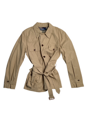 Polo Ralph Lauren Mens Belted Cotton Jacket Large Brown / Khaki